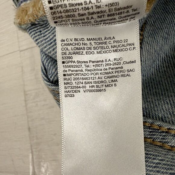 Old Navy Denim Jean Midi Skirt Size 6 Blue Light Wash Front Slit High Rise NWT - Picture 11 of 15